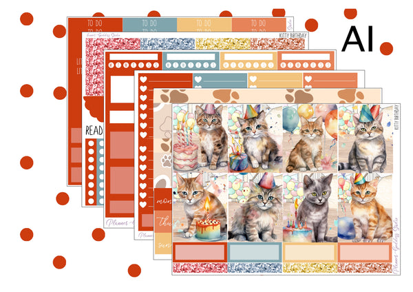 Kitty Birthday Sticker Kit