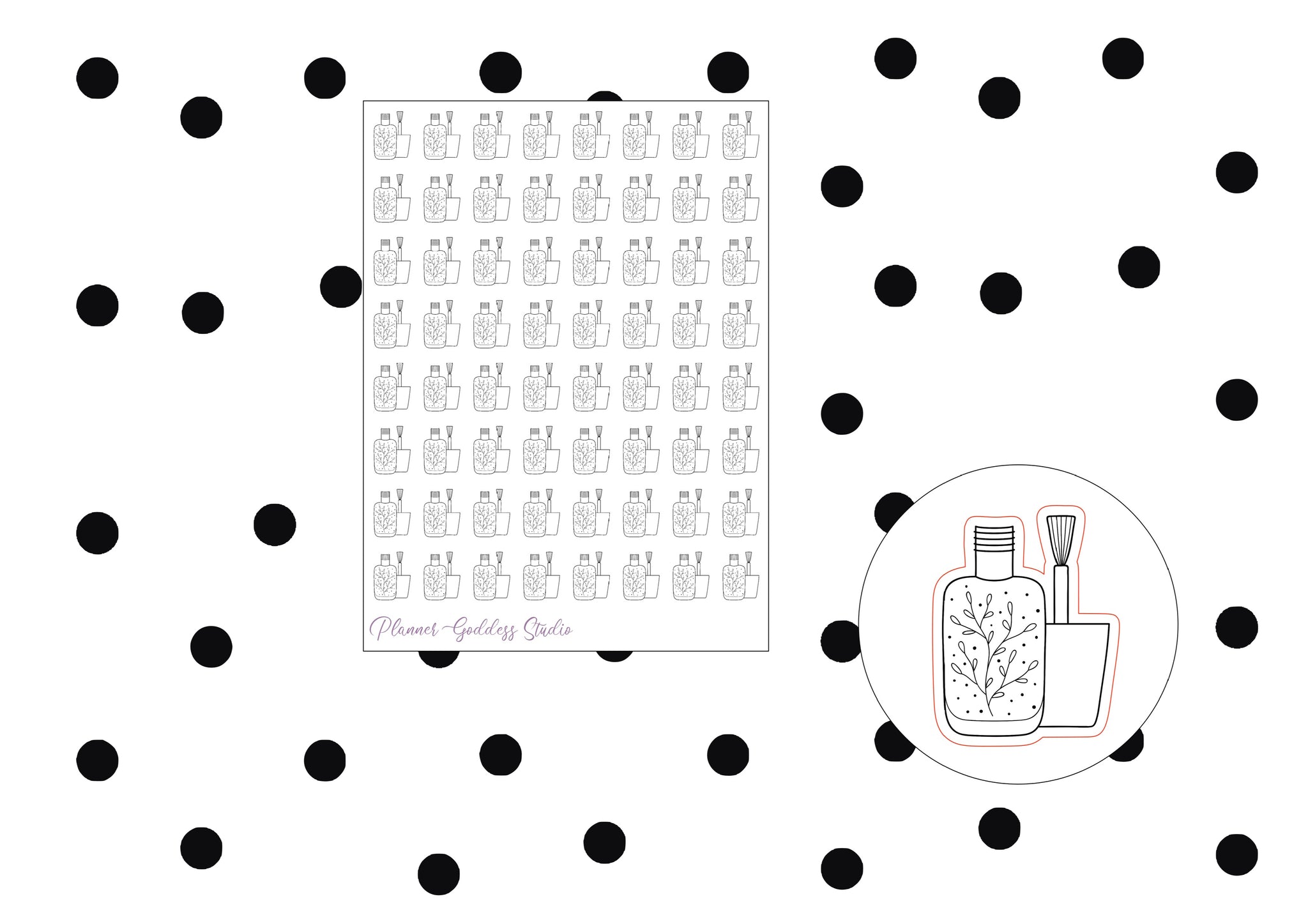 Paint Nails Icon Sticker Sheet