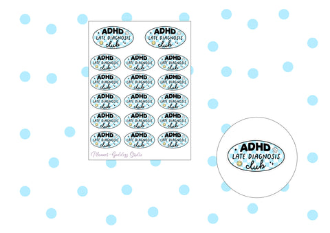 ADHD Late Diagnosis Club Sticker Sheet