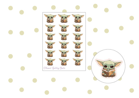 Reading Yoda Sticker Sheet
