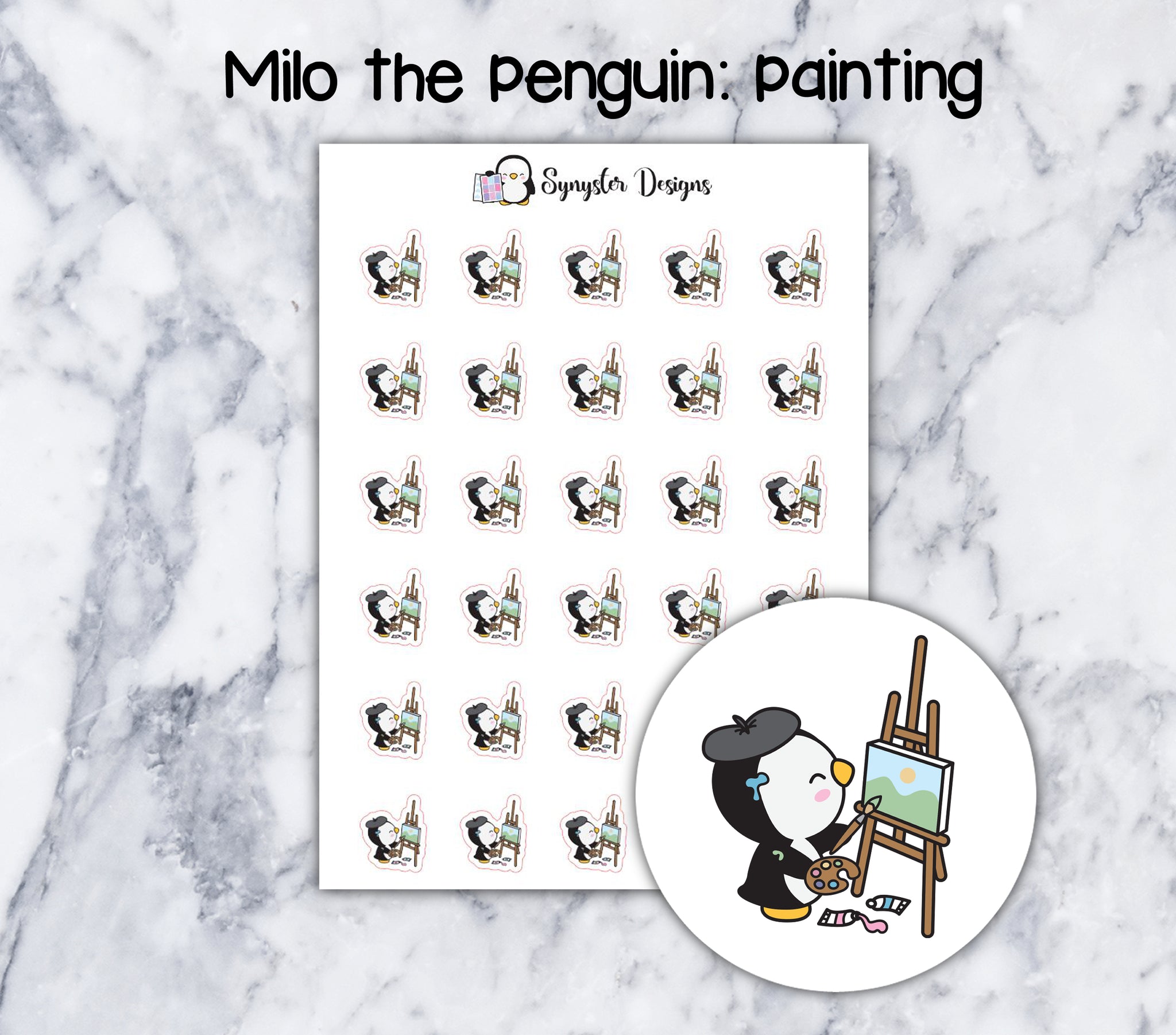 Painting Milo the Penguin