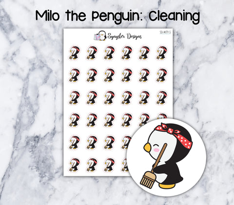 Cleaning Milo the Penguin