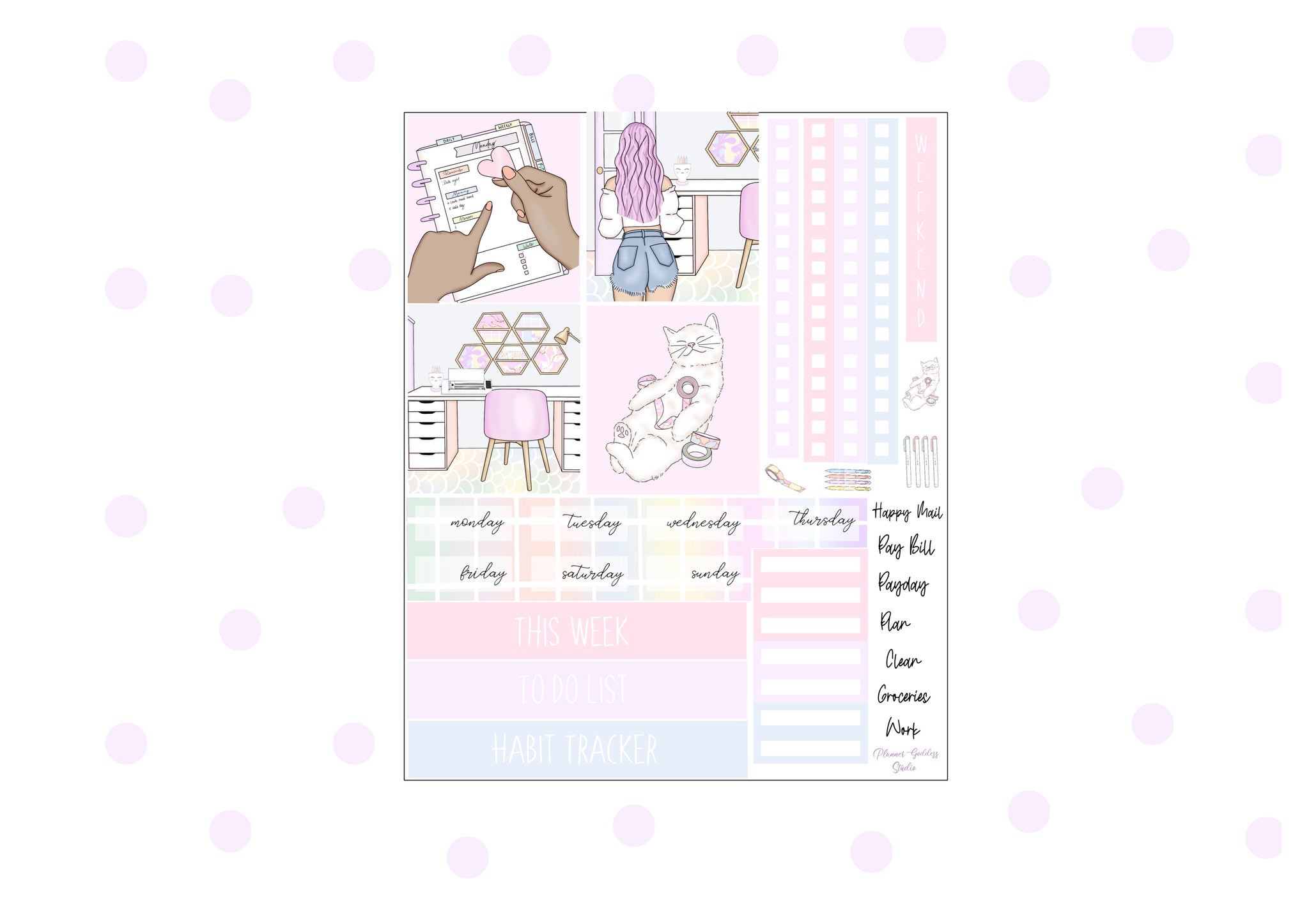 Pastel Planning Lime Weekly