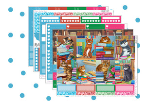 Library Cats Sticker Kit