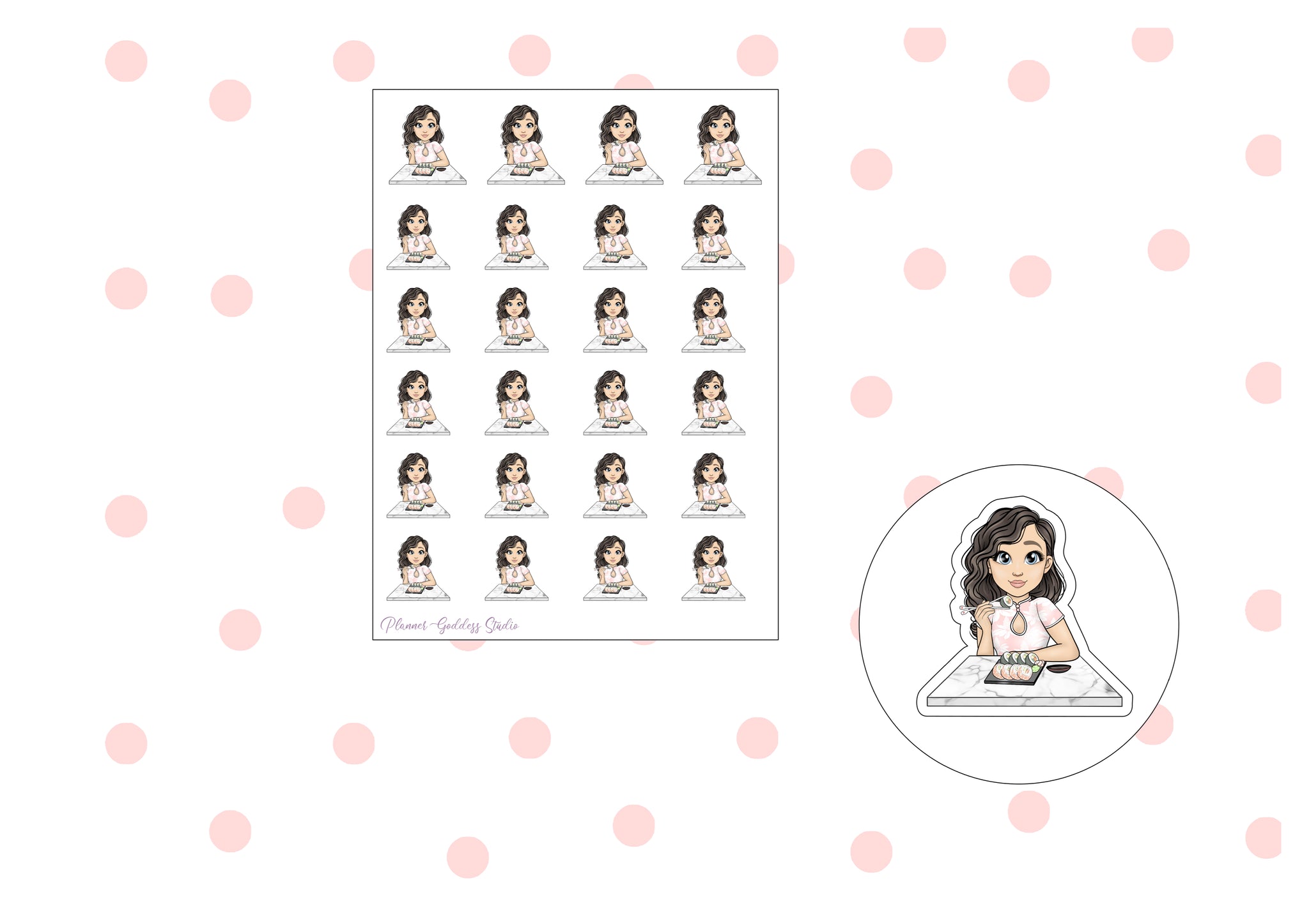Sushi Girls sticker sheet