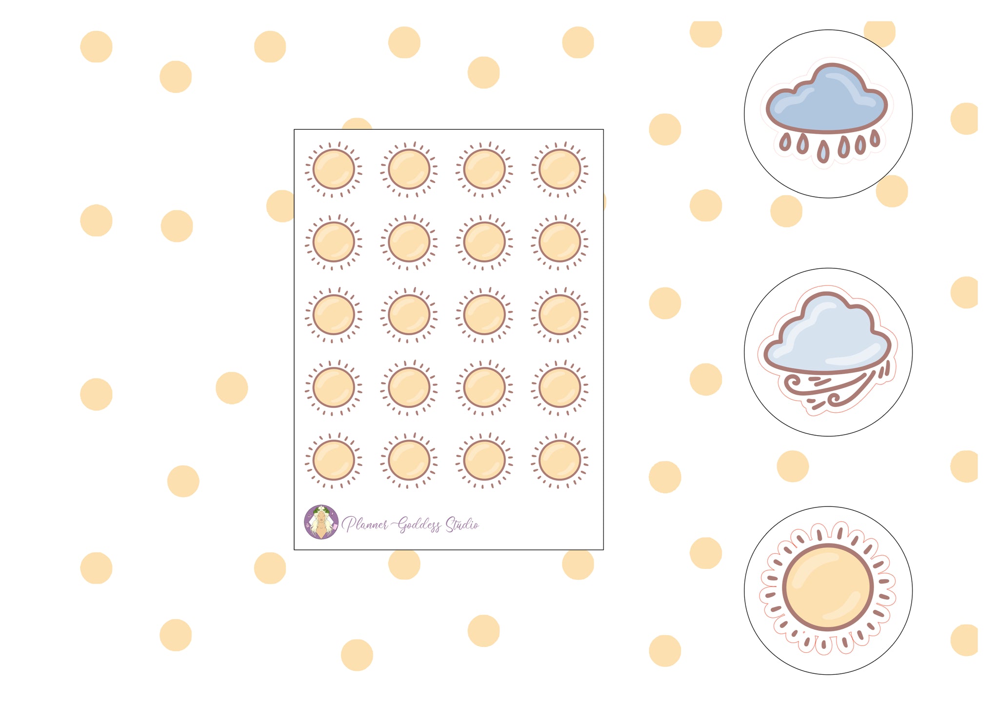 Weather doodle stickers