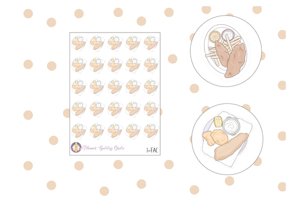 Fish and Chips Sticker Sheet