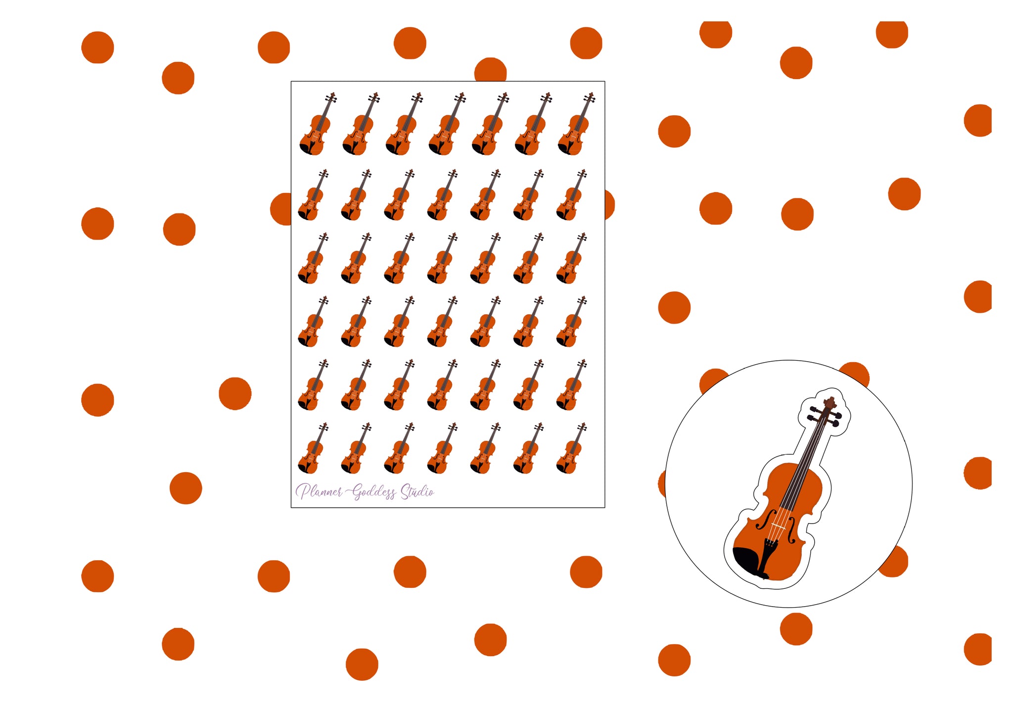 Violin Sticker Sheet