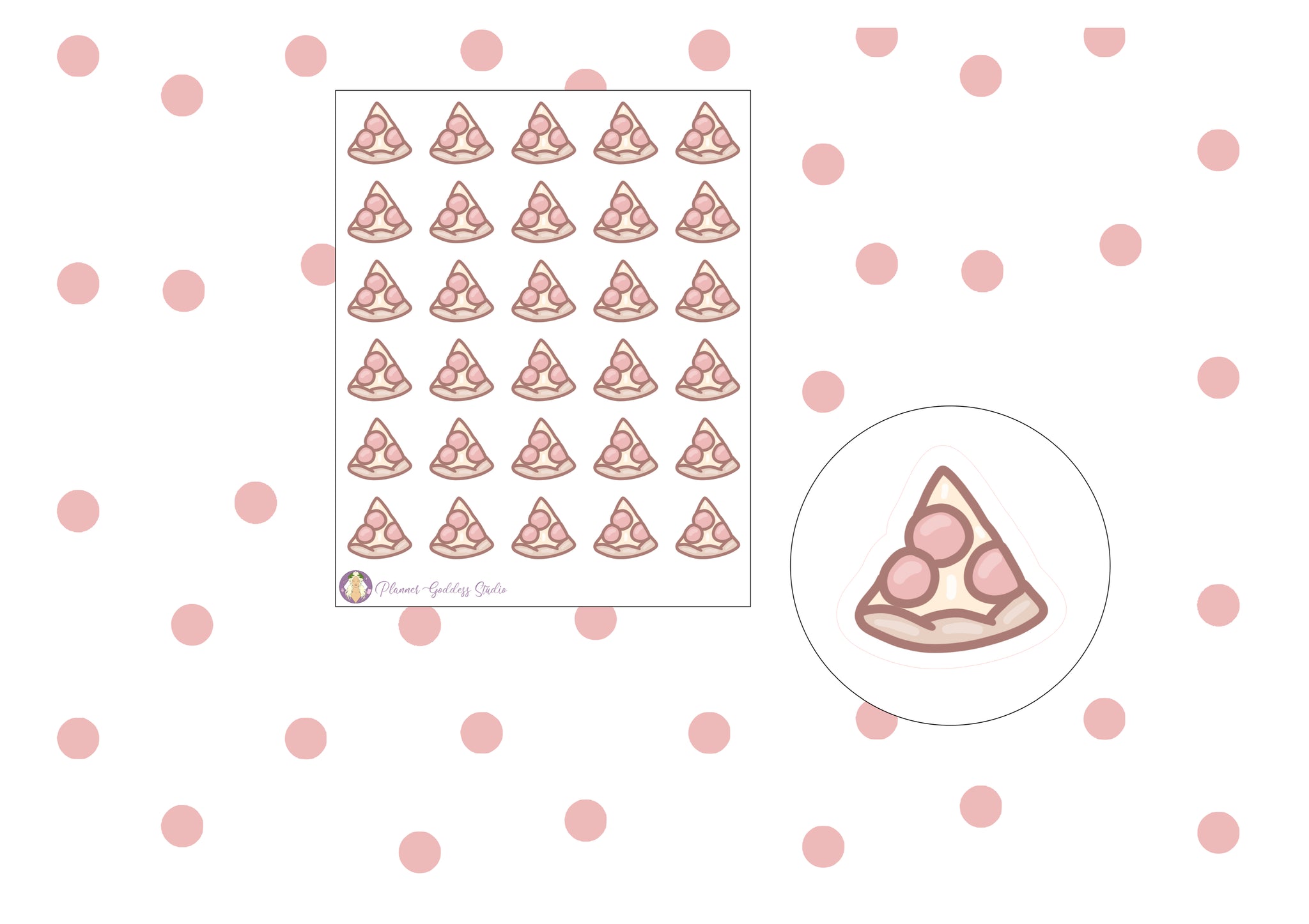 Pizza doodle stickers