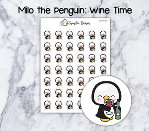Wine Time Milo the Penguin